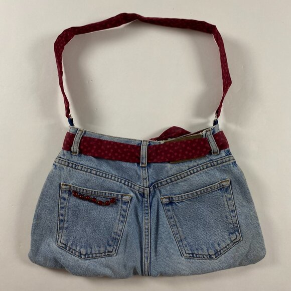 Vintage Homemade Calvin Klein Jeans Denim Shoulder Bag Purse tote Handmade - Picture 1 of 9